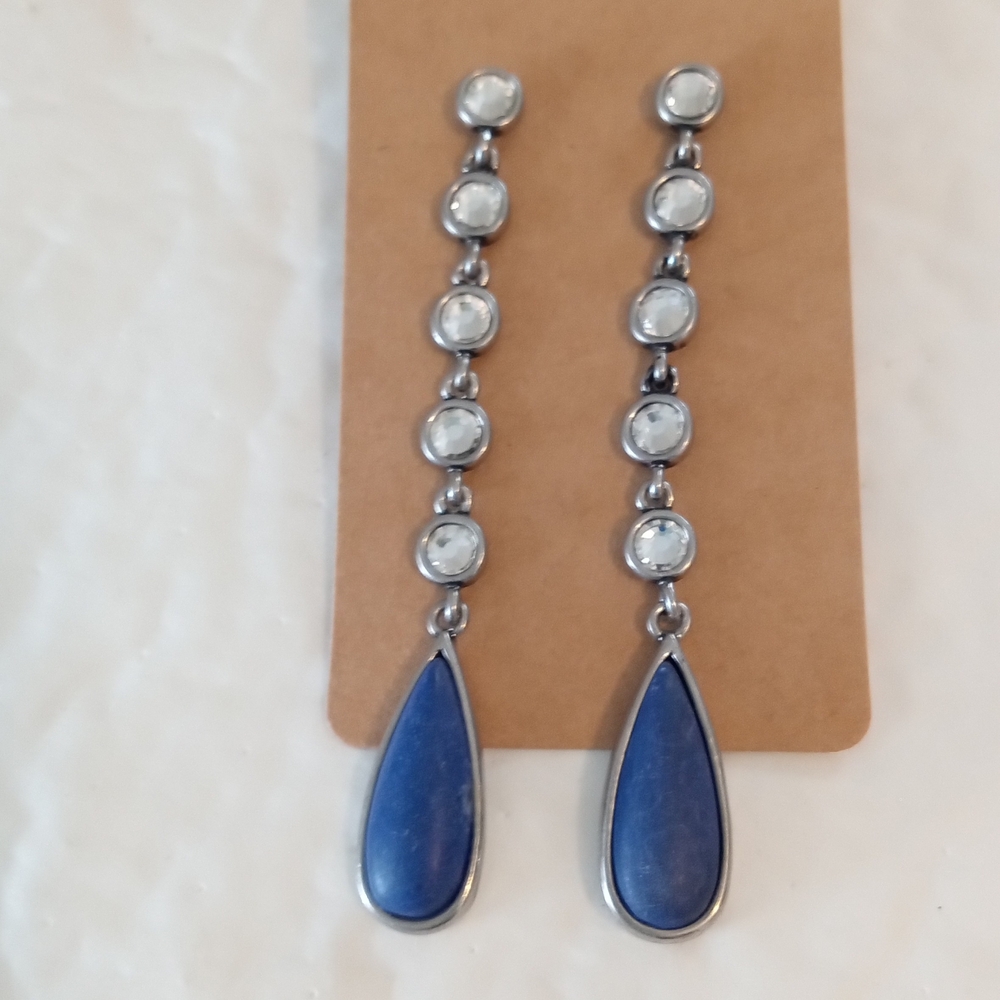 Lia Sophia Silver Blue Dangle Earrings